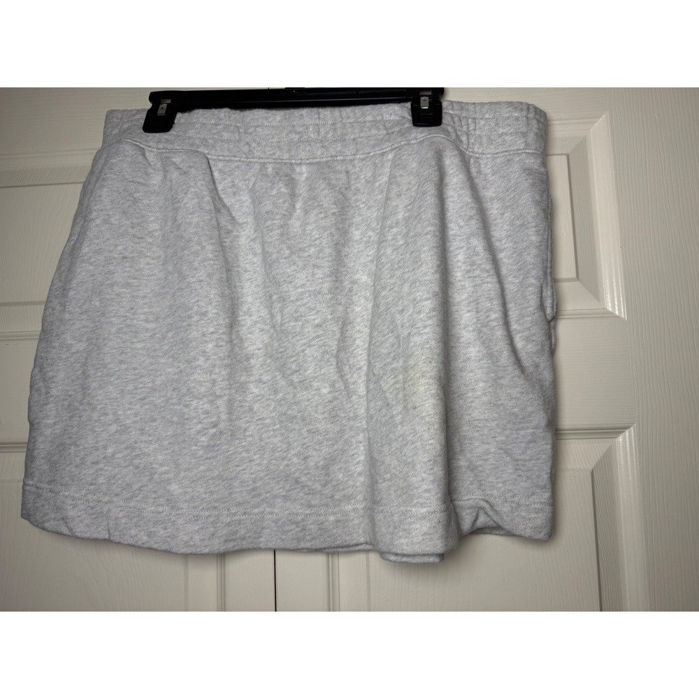 Aerie Women XL Gray Heathered Fleece Sweatshirt Mini Skirt Pockets Loungewear